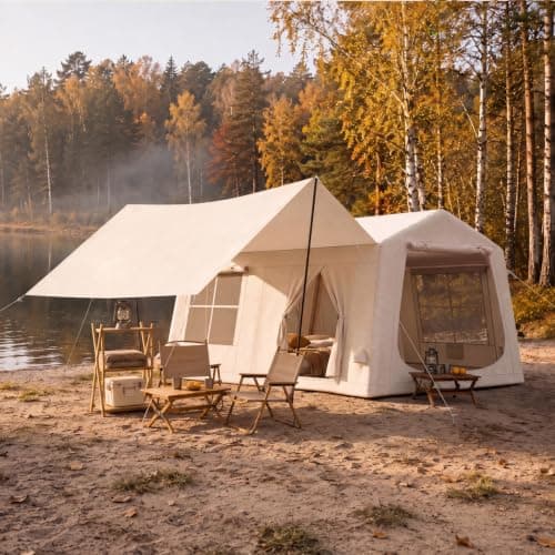 Aoxun 6‑8 Person Large Inflatable Camping Tent with Side Awning — view 2