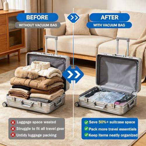Vacuum Storage Bags With Electric Pump For Clothes, Travel, 12 Pack — view 3