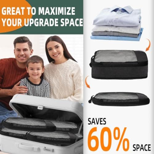 DAYGOS 6 Set Compression Packing Cubes with Shoe bag for Backpack Suitcases — view 2
