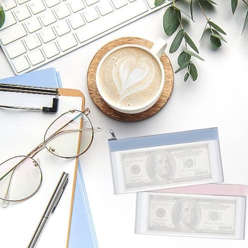 YZDZSW 4 Pcs Plastic Money Wallet, Money Bags with Zipper, 215x100mm — view 5