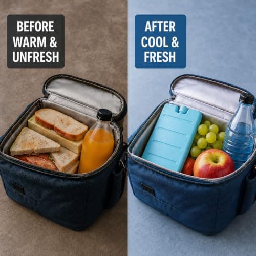 3 Pack of Light Blue Reusable Slim Freezer Ice Packs, Cooling Blocks for Lunch Box Cooler Bag Picnic Camping Travel Food Drink Chiller Leak Resistant Portable Ice Packs — view 6