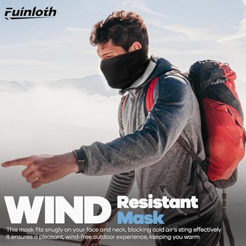 fuinloth 2 Pack Neck Warmer, Winter Fleece Neck Gaiter Scarf for Men/Women — view 4