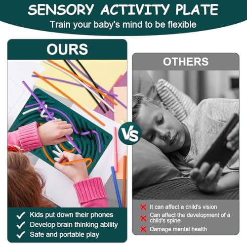 AUAUY Sensory Activity Board for Stress Relief, Calm Down Fidget Toy, Green — view 6