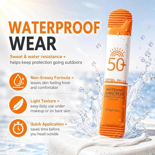Travel Sun Cream Travel Size Sunscreen SPF 50+ Mini Sun Cream for Face & Body, Waterproof & Non-Greasy, No White Cast, Lightweight UV Protection for Daily Use, 24PCS — view 2