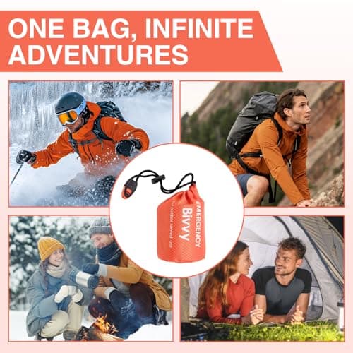 SEESUNO 3 Pack Survival Sleeping Bags with Whistle - Emergency Bivvy for Camping, Hiking, Outdoor Shelter — view 6