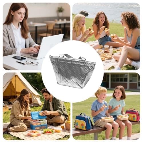 Insulated Bag Reusable Portable Waterproof Aluminum Foil — view 4