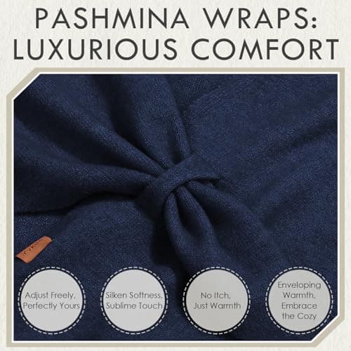 Ladiery Triangular Pashmina Wraps for Women, Premium Spring Autumn Winter Knitted Shawl, Soft Warm Scarf for Travel Party Daily Wear Gift — view 4