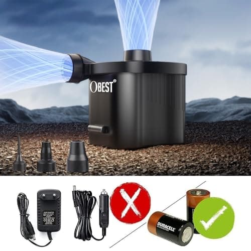 OBEST Electric Air Pump, Battery Powered, Portable USB Mini Inflator/Deflator for Inflatables, Mattress, Pool, Outdoor Pool, Boat — view 5
