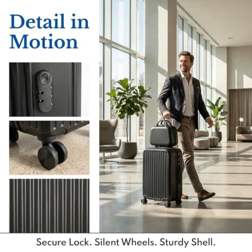 evergoods Cabin Suitcase 20 Inch ABS Trolley with Vanity Case Spinner — view 4