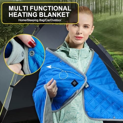 Heated Sleeping Bag Pad - USB Power 6 Heated Zone Camping Mat Sleeping Bag Liner | Electric Sleeping Bag Heater Mat Soft for Yoga Mat Sofa Pet Mat — view 2