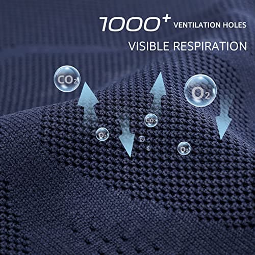 HKR Womens Trainers Slip on Ladies Shoes Walking Tennis Comfortable Nursing Sneakers Work Memory Foam Mesh Arch Support Navy Teal UK 5.5 — view 4