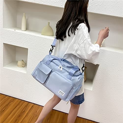 Sky Blue Women's Gym & Travel Duffle Bag - Carry On Weekender with Shoe Compartment — view 6