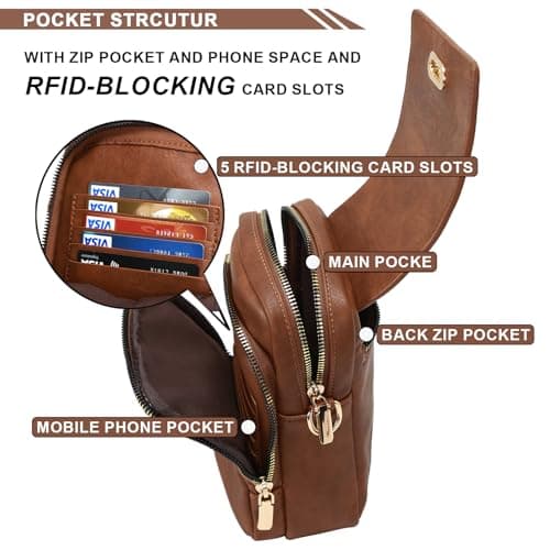 Leathario Cross Body Bag Women, Vegan Leather Phone Bag, Small Women's Cross-Body Bags, Versatile Handbags and Shoulder Bags — view 4