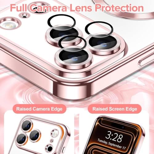 For iPhone 18/17 Pro Max Case Clear Compatible with MagSafe Rose Gold — view 5