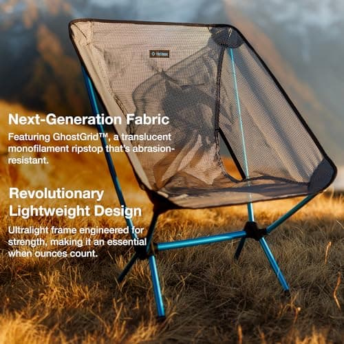 Helinox Chair Zero LT, 1.12 lbs Lightweight Camping Chair, Durable Ripstop, Compact Size, Portable and Packable Seat, Strong and Ultralight Frame, Backpacking Travel Essential, Cyan — view 3