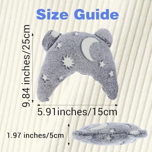 Pillow for Cats Puppy Dog Neck Pillow Soft Pet Calming Toy U-Shaped Small Dogs Pillows Fluffy Half Donut Cuddler Noctilucent Cat Bed Pillows Accessories for Indoor Pet Joint Relief Sleep Improve — view 2