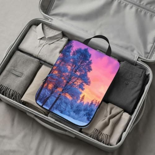Winter Print 4 Set Expandable Packing Organizers For Luggage Suitcase Travel Accessories — view 6