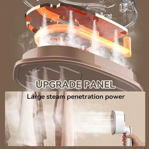Unbbty Clothes Steamer, 2-IN-1 Travel Steamer for Clothes, Powerful steamer clothing for Travel, 1100W, Fast Heat-up, 3 Steam Levels Output, Handheld Steamer for Clothes (White) — view 4