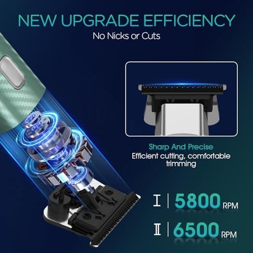 VOYOR Body Hair Trimmer for Men, Electric Mens Body Shavers Cordless, Green — view 3