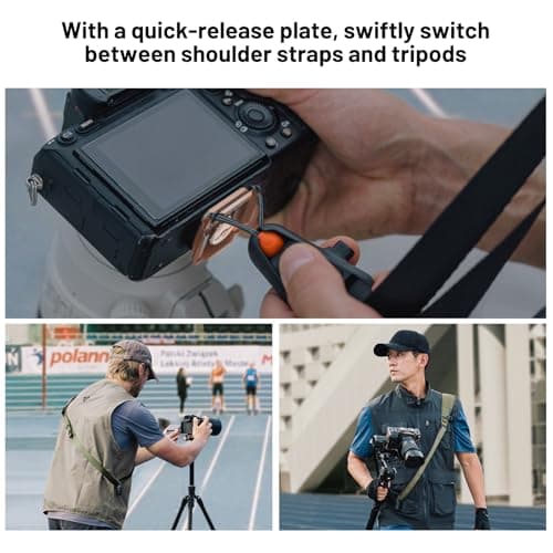 PGYTECH Camera Strap Pro, Quick Release Heavy Duty Camera Shoulder Strap With Detachable Underarm Strap, Professional Camera Harness, Leather Ergonomic Shoulder Pad for DSLR/Mirrorless Cameras, Black — view 4