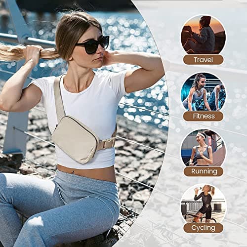 Invool Bum Bag for Women Men, Fanny Pack with Adjustable Straps Crossbody Fashion Waist Pack, Running Belt Bag for Travel Workout Cycling Hiking — view 6