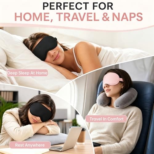 2-Pack Blackout Sleep Mask, Silk-Like Zero Pressure Eye Mask — view 6