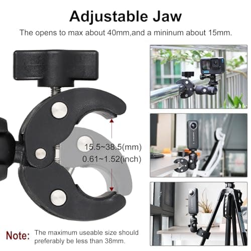 HSU Bike Motorcycle Camera Handlebar Mount with 360° Swivel Dual Ball Head — view 3