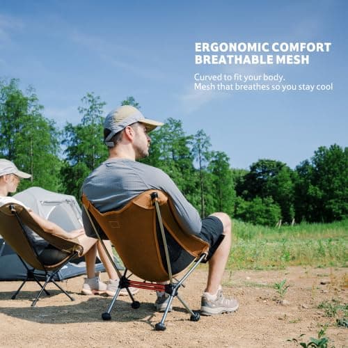 Naturheike YL08 Ultralight Camping Chair, 2.38LBS/1.08KG Backpacking Chair with Anti-Sinking Feet, Portable Compact Folding Chair for Hiking Camping Fishing Outdoor — view 6