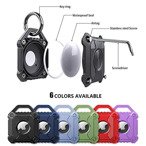 Compatible with Airtag Holder, IP68 Waterproof Air Tag Keyring, 360° Full Protection for Apple Airtag gps tracker devices Air Tag. Holder, TPU Airtags case for Keys, Bags, Luggage and Pet Collar — view 2