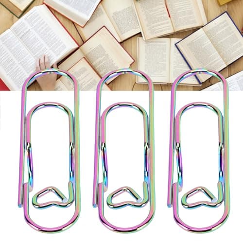 Aramox Pen Clips Stainless Steel Paperclip Pen Holders 20 Pack Colorful Notebook Clamp with Storage Box Clip On Design for Students Teachers Office School Travel — view 4