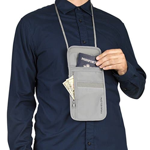 Travelon RFID Blocking Undergarment Neck Pouch, Gray — view 5