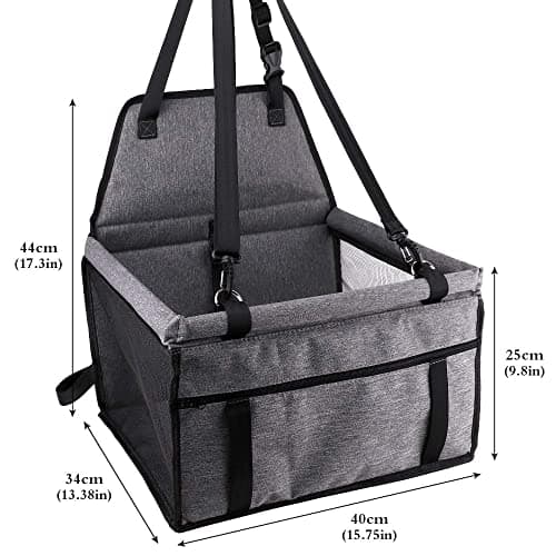Pet Car Booster Seat Travel Carrier Cage, Oxford Breathable Folding Soft Washable Travel Bags for Dogs Cats Small Pet — view 3