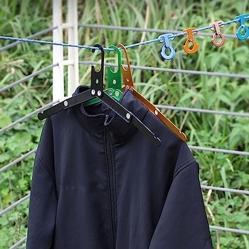Metal Sturdy Folding Hanger for Wet Clothes Space Saver Travel Accessories for Camping Cruise Hotel Travel Drying Camping — view 4