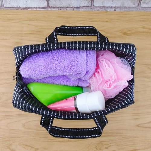BESPORTBLE Mesh Shower Organizer Toiletry Pouch, Waterproof Resin Polypropylene, Black, Large Capacity Foldable Portable, for Fitness and Travel — view 2