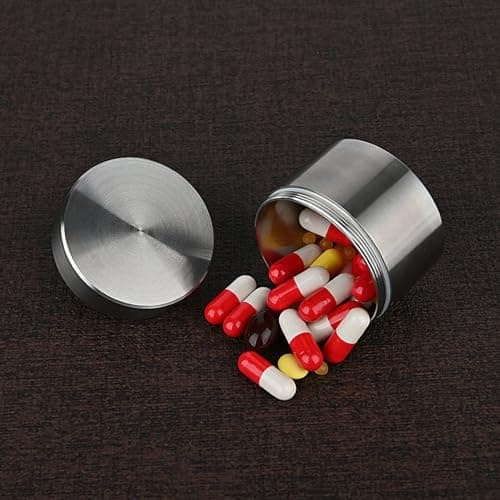 Stainless Steel Pill Case, Stainless Steel Medication case, Waterproof Pill Storage Box Travel, Tea Canister for Loose Tea, Travel Pill Organizer for Home, Traveling, Vocation, Outdoor — view 2