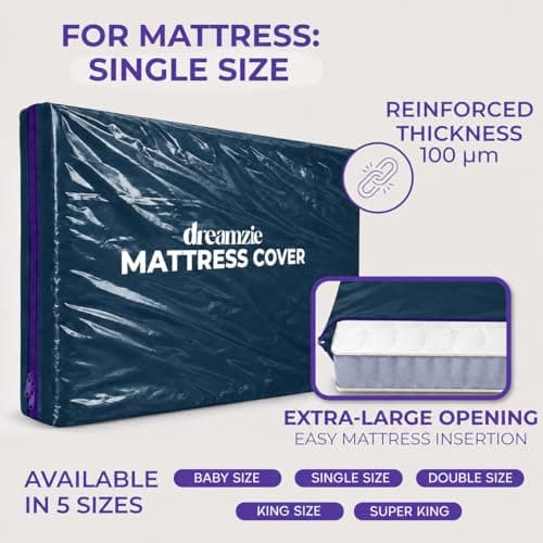 Dreamzie - Single Mattress Cover for Moving - Opaque Mattress Storage Bag — view 2