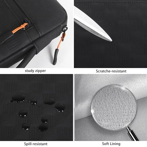 DOMISO 14 Inch Laptop Sleeve Case – Premium Waterproof & Shockproof Protective Cover for MacBook Pro M3/M2/M1 (A2779, A2442) & 14" MacBook Air | Slim Fit with Front Pocket & Carry Handle ，Black — view 4