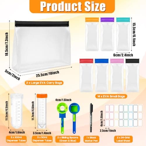 YINGENIVA Protein Powder Dispenser Container Set for Gym Fitness Travel — view 2