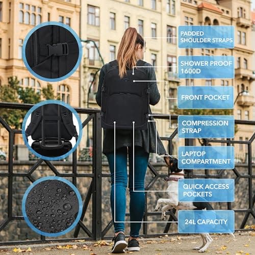 Flight Knight 45x36x20cm easyJet Free Carry On Backpack - Large 30 Liter Bag For Underseat Travelling USB Port Padded Comfortable Backpack - Carry On Luggage For easyJet, Ryanair, BA, Jet2 & More! — view 2