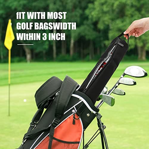 Beer Sleeve Cooler Golf Beer Sleeve 7 Cans Beer Sleeve Insulated Cooling Sleeve with Phone Bag Beer Bag Oxford Cloth Crossbody Golf Cooler Bag Golf Drinks Ice Bag for Beach Picnic Party Sport (Black) — view 4
