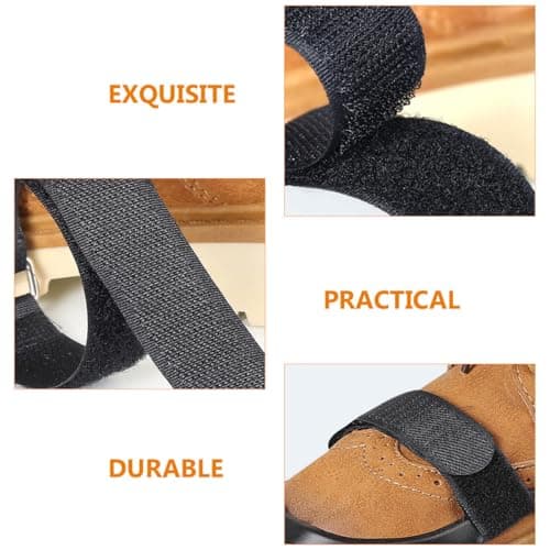 JOINPAYA 4 pcs Adjustable Shoe Crampons Strap Anti-Slip Shoes Crampons Strap with Rounded Metal Buckle Shoe Cover for Hiking Climbing Walking Jogging Camping and Ice Fishing — view 6