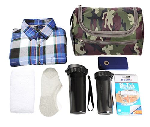 Vercord Mens Toiletry Bag Wash Travel Small Shaving Dop Kit Shower Bathroom Ditty Hygiene Bag Camo Dark Green — view 5