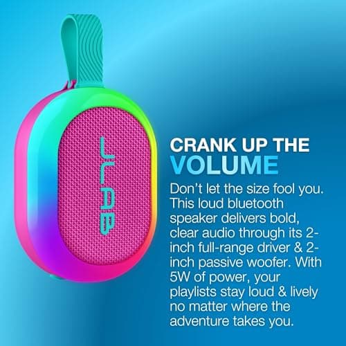 JLab Pop Party Ultra-Portable Small Bluetooth Speaker, Mulberry — view 2
