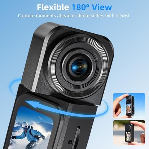 Aroeally POV Mini Thumb Camera - 2.7K 30FPS Wearable Action Camera, 180° Rotatable Lens, 1.47" IPS Touch Screen, WiFi Sports Camera, Magnetic Mount, Pocket Camera for Vlogging, Cycling, Travel — view 3