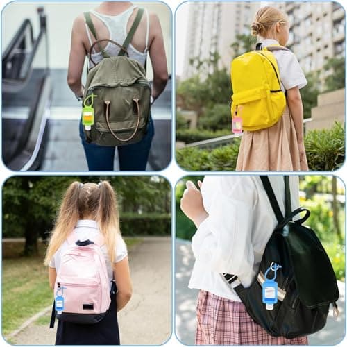 Mezeic 4 Pack Travel Bottles, Hand Sanitizer Empty Travel Size Bottle Refillable Liquid Containers Travel Keychain Bottles Portable Sanitizer Holder with Detachable Silicone Case — view 6