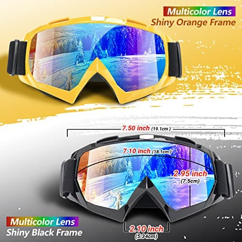 EasYoung Adult Ski Goggles, 2-Pack Snowboard Goggles for Youth, Teens, Men & Women, Wide View Snowmobile Goggles — view 2