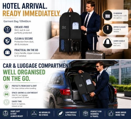 (2 set) Suit Bags for Men, Business Garment Bag for Hanging Clothes — view 4