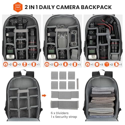 TARION Camera Bag Backpack Medium -Waterproof Photography 14" Laptop Sleeve — view 4