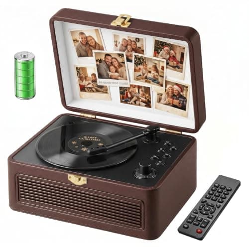 Gueray Portable Leather CD Player Bluetooth with Speakers 3600mAh Battery