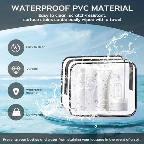 6PCS Clear Travel Cosmetic Bag with Zipper, Clear Toiletry Bags — view 4